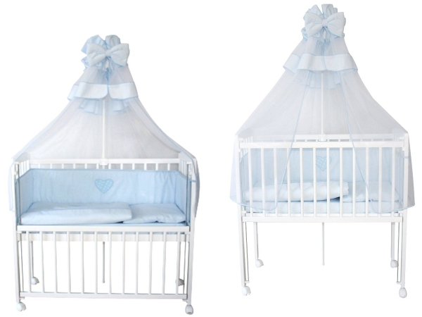 Beistellbett / Kinderbett 90x40 cm incl. Komplettset blau